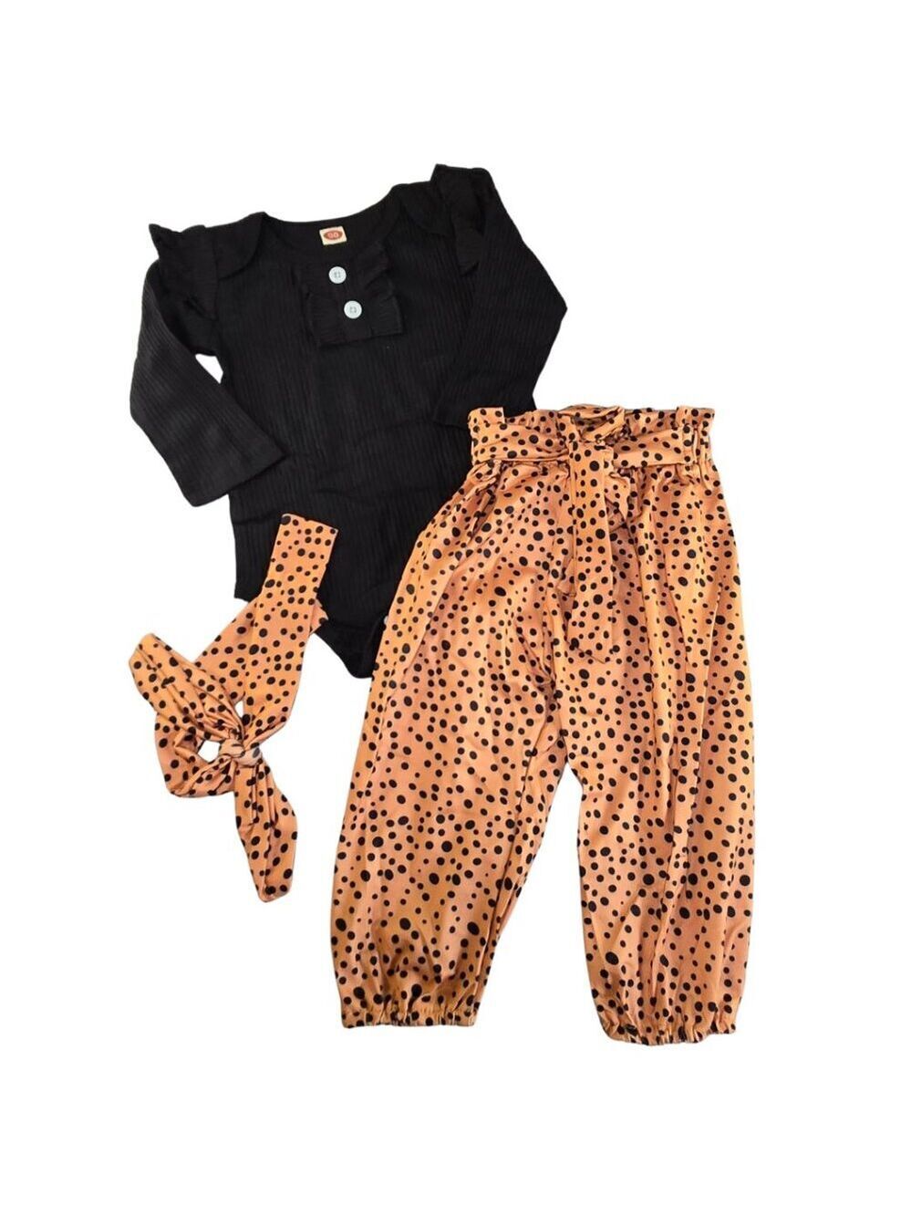 Baby Girl 3 Piece Animal Print Outfit - 12-18 Months